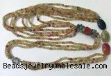 CGN851 30 inches trendy agate long beaded necklaces