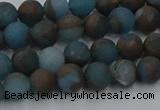 CGO256 15.5 inches 6mm round matte gold multi-color stone beads