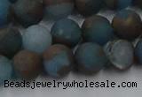 CGO258 15.5 inches 10mm round matte gold multi-color stone beads