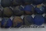 CGO263 15.5 inches 10mm round matte gold multi-color stone beads