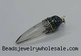 CGP3222 12*45mm - 15*55mm sticks white crystal pendants