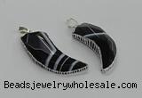 CGP3458 16*30mm - 18*40mm horn black agate pendants