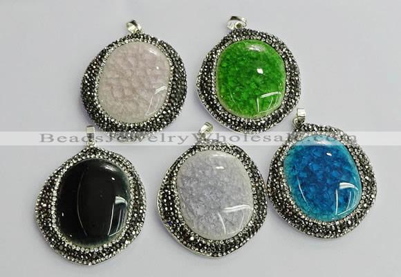 CGP666 40*45mm - 45*50mm freeform ceramic pendants wholesale