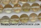 CGQ60 15.5 inches 8mm round gold sand quartz beads wholesale