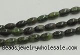 CGR06 16 inches 4*6mm rice green rain forest stone beads wholesale