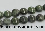 CGR15 16 inches 10mm flat round green rain forest stone beads wholesale