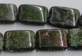 CGR18 16 inches 15*20mm rectangle green rain forest stone beads wholesale