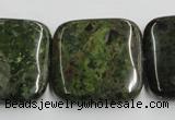 CGR20 16 inches 30*30mm square green rain forest stone beads wholesale