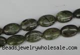 CGR27 15.5 inches 8*12mm oval green rain forest stone beads