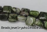 CGR31 15.5 inches 6*6mm square green rain forest stone beads