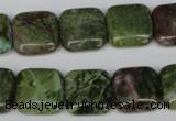 CGR33 15.5 inches 14*14mm square green rain forest stone beads