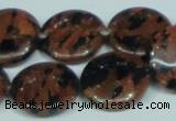 CGS210 15.5 inches 20mm flat round blue & brown goldstone beads wholesale