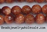 CGS472 15.5 inches 8mm faceted round goldstone beads wholesale