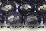 CGS496 15 inches 8mm faceted round blue goldstone beads
