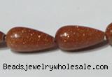 CGS72 15.5 inches 10*20mm teardrop goldstone beads wholesale