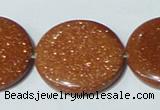 CGS78 15.5 inches 30mm coin goldstone beads wholesale