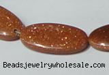 CGS80 15.5 inches 15*30mm oval goldstone beads wholesale