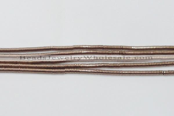 CHE643 15.5 inches 1*2mm tyre plated hematite beads wholesale