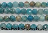 CHM210 15.5 inches 4mm faceted round blue hemimorphite beads