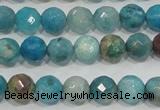 CHM212 15.5 inches 8mm faceted round blue hemimorphite beads