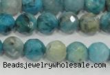 CHM213 15.5 inches 10mm faceted round blue hemimorphite beads