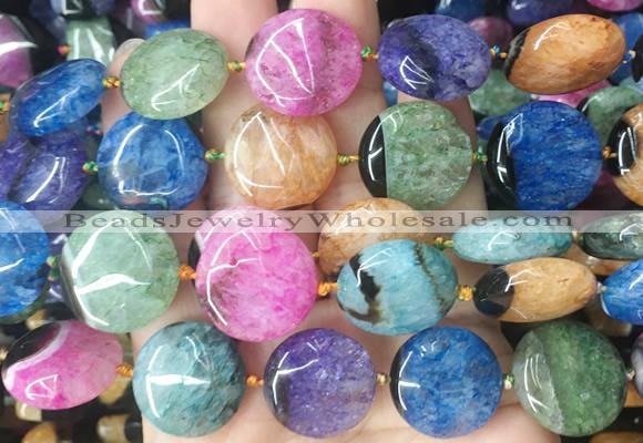 CIBS64 15 inches 20mm coin Agate gemstone beads wholesale