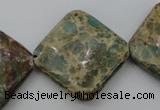 CIJ64 15.5 inches 26*26mm diamond impression jasper beads wholesale