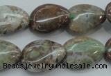 CJA04 15.5 inches 15*20mm teardrop green jasper beads wholesale