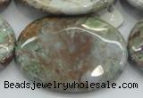 CJA09 15.5 inches 30*40mm oval green jasper beads wholesale