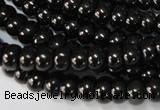 CJB48 15.5 inches 4*6mm rondelle natural jet gemstone beads
