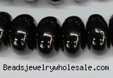 CJB50 15.5 inches 12*20mm rondelle natural jet gemstone beads