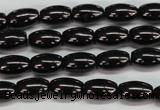 CJB51 15.5 inches 8*12mm rice natural jet gemstone beads