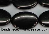 CJB73 15.5 inches 20*30mm oval natural jet gemstone beads