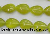 CKA256 15.5 inches 12*16mm flat teardrop Korean jade gemstone beads