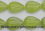 CKA257 15.5 inches 15*20mm flat teardrop Korean jade gemstone beads