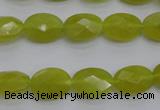 CKA270 15.5 inches 10*14mm faceted oval Korean jade gemstone beads