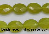 CKA271 15.5 inches 12*16mm faceted oval Korean jade gemstone beads