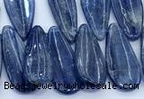 CKC827 15 inches 10*23mm - 13*30mm flat teardrop blue kyanite beads