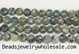 CKJ489 15.5 inches 10mm flat round natural k2 jasper beads