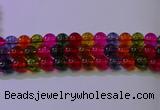 CKQ393 15.5 inches 10mm round dyed crackle quartz beads