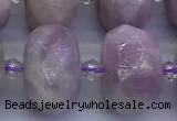 CKU350 15 inches 10*16mm faceted rondelle kunzite beads