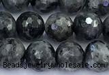 CLB1176 15 inches 8mm faceted round black labradorite beads
