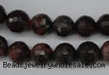 CLD104 15.5 inches 12mm faceted round leopard skin jasper beads