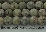 CLD202 15.5 inches 8mm round matte Chinese leopard skin jasper beads