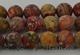 CLD212 15.5 inches 8mm round matte leopard skin jasper beads