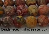 CLD213 15.5 inches 10mm round matte leopard skin jasper beads