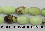 CLE70 15.5 inches 10*15mm faceted rice lemon turquoise beads