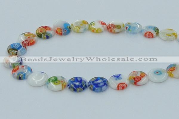 CLG517 16 inches 14mm flat round lampwork glass beads wholesale
