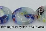 CLG518 16 inches 16mm flat round lampwork glass beads wholesale