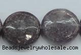 CLI02 15.5 inches 25mm flat round natural lilac jasper beads wholesale